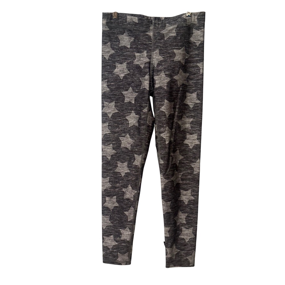 Terez Leggings Women M Gray Star Print Heathered Activewear Athleisure Punk